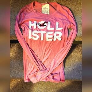 Hollister brand long sleeve shirt in medium. Pink and white.